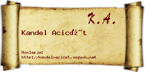 Kandel Acicét névjegykártya